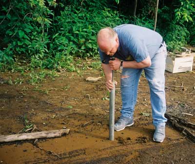 Henry Prellwitz Geologist working on the riverbank